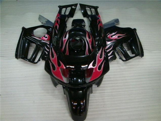 1995-1998 Black Red Flame Honda CBR600 F3 Bike Fairing Kit Canada