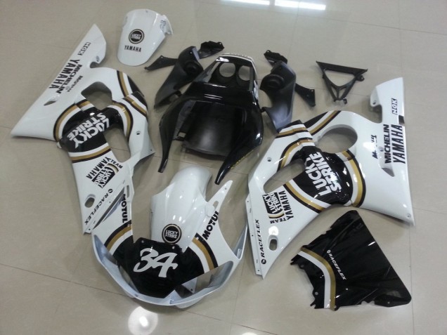 ABS 1998-2002 White Black Yamaha YZF R6 Motorcycle Fairing Canada ABS 1998-2002 White Black Yamaha YZF R6 Motorcycle Fairing Canada