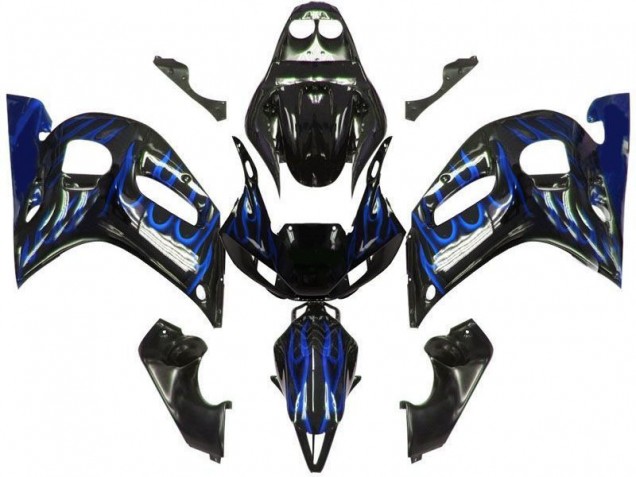 ABS 1998-2002 Black Blue Flame Yamaha YZF R6 Motorcycle Bodywork Canada ABS 1998-2002 Black Blue Flame Yamaha YZF R6 Motorcycle Bodywork Canada