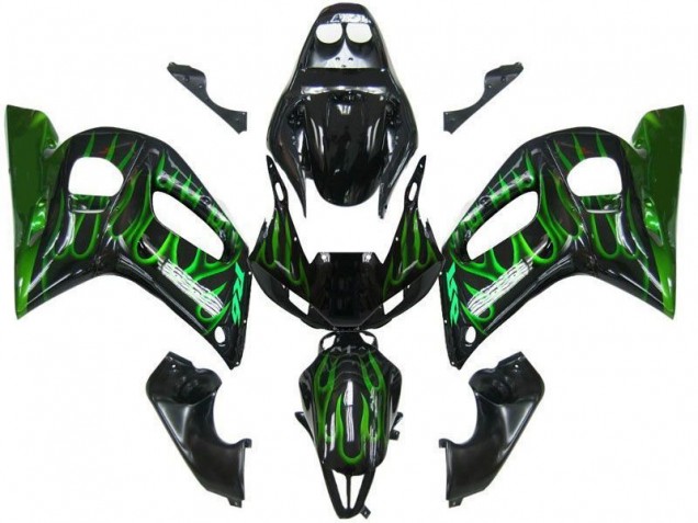 ABS 1998-2002 Black Green Flame Yamaha YZF R6 Motorbike Fairing Kits Canada ABS 1998-2002 Black Green Flame Yamaha YZF R6 Motorbike Fairing Kits Canada