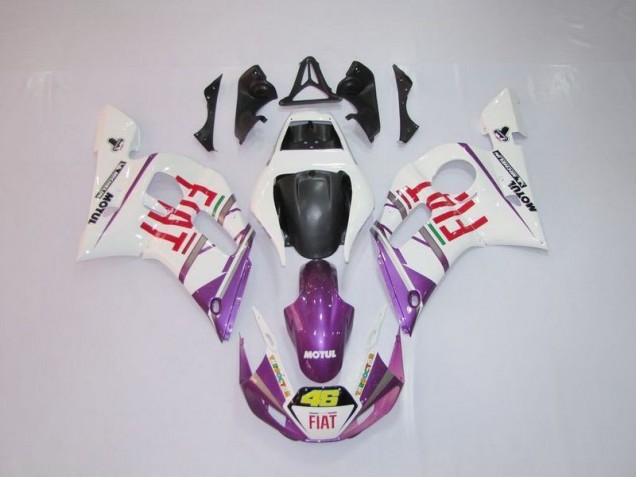 ABS 1998-2002 White Purple Fiat 46 Yamaha YZF R6 Motor Fairings Canada ABS 1998-2002 White Purple Fiat 46 Yamaha YZF R6 Motor Fairings Canada