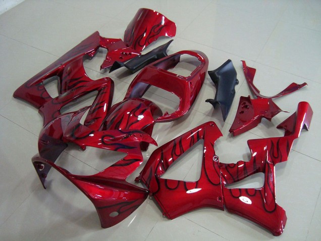 ABS 2000-2001 Red Black Flame Honda CBR900RR 929 Bike Fairing Canada ABS 2000-2001 Red Black Flame Honda CBR900RR 929 Bike Fairing Canada