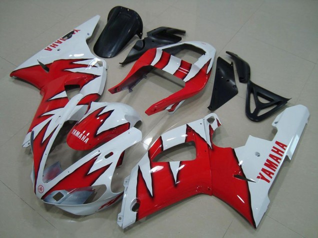 ABS 2000-2001 White Red Flame Yamaha YZF R1 Motorcylce Fairings Canada ABS 2000-2001 White Red Flame Yamaha YZF R1 Motorcylce Fairings Canada