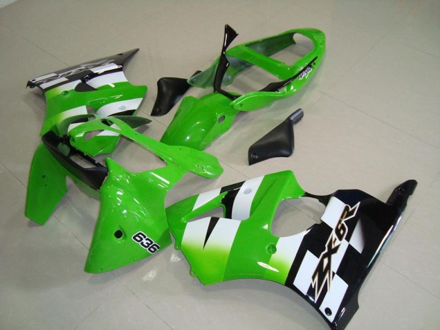 2000-2002 Green Black Kawasaki ZX6R Bike Fairing Kit Canada