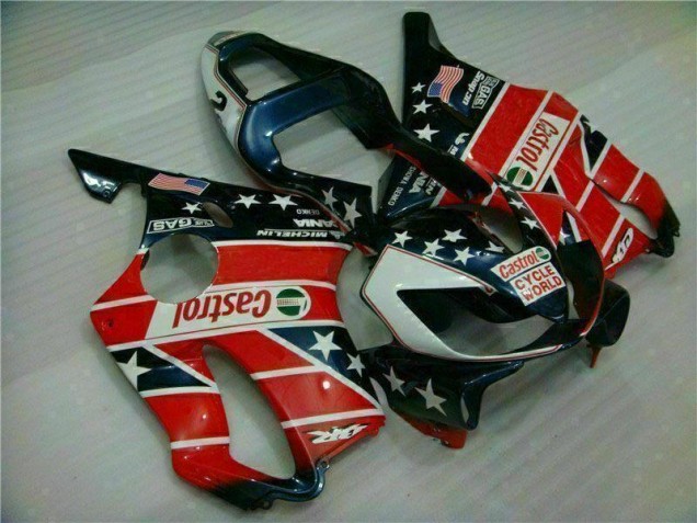 2001-2003 Red White Blue Castrol Cycle World Honda CBR600 F4i Motorcycle Fairings Kits Canada 2001-2003 Red White Blue Castrol Cycle World Honda CBR600 F4i Motorcycle Fairings Kits Canada
