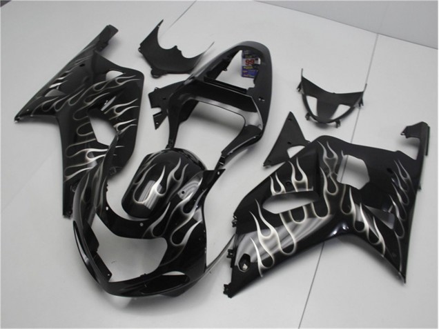 ABS 2001-2003 Black White Flame Suzuki GSXR 600/750 Motorcycle Fairing Kits Canada ABS 2001-2003 Black White Flame Suzuki GSXR 600/750 Motorcycle Fairing Kits Canada