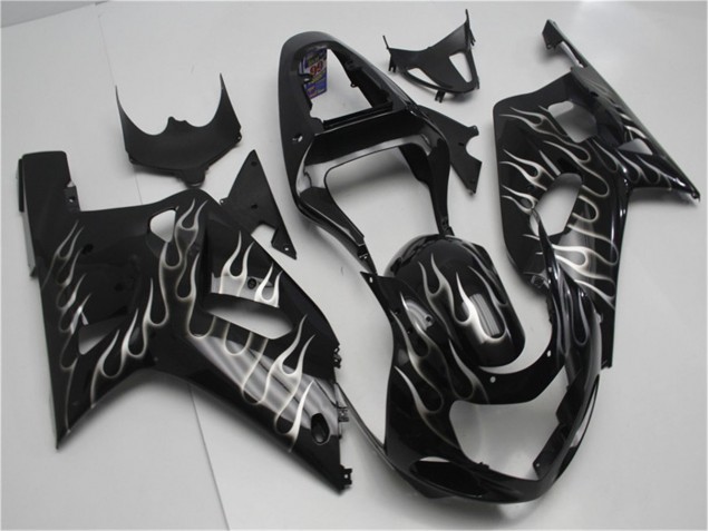 ABS 2001-2003 Black White Flame Suzuki GSXR 600/750 Motorcycle Fairing Kits Canada ABS 2001-2003 Black White Flame Suzuki GSXR 600/750 Motorcycle Fairing Kits Canada