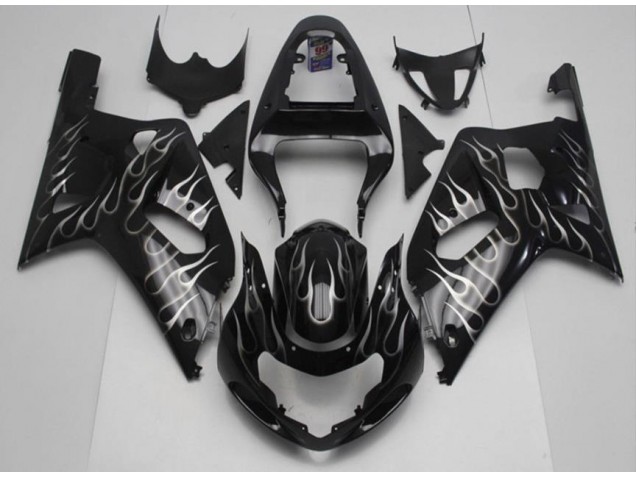 ABS 2001-2003 Black White Flame Suzuki GSXR 600/750 Motorcycle Fairing Kits Canada ABS 2001-2003 Black White Flame Suzuki GSXR 600/750 Motorcycle Fairing Kits Canada