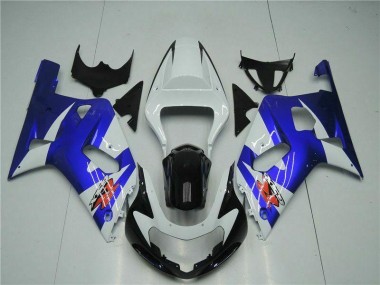 2001-2003 White Blue Suzuki GSXR 600/750 Motorcycle Fairings Kit Canada