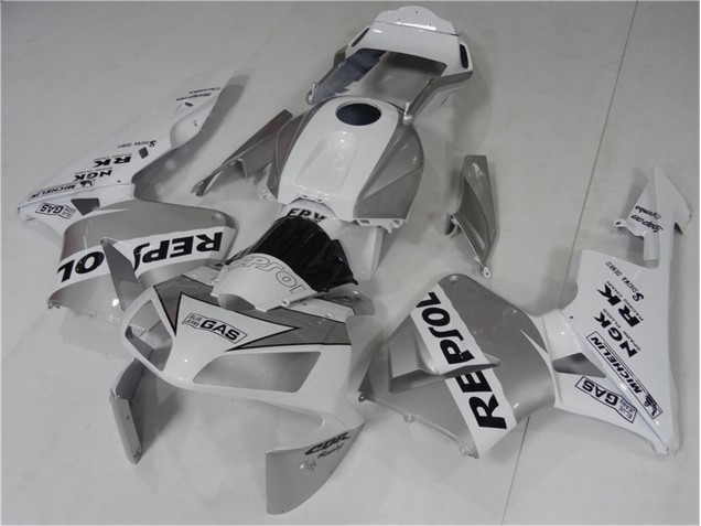 ABS 2003-2004 Silve White Black Repsol Honda CBR600RR Bike Fairings Canada ABS 2003-2004 Silve White Black Repsol Honda CBR600RR Bike Fairings Canada