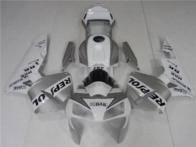 ABS 2003-2004 Silve White Black Repsol Honda CBR600RR Bike Fairings Canada ABS 2003-2004 Silve White Black Repsol Honda CBR600RR Bike Fairings Canada