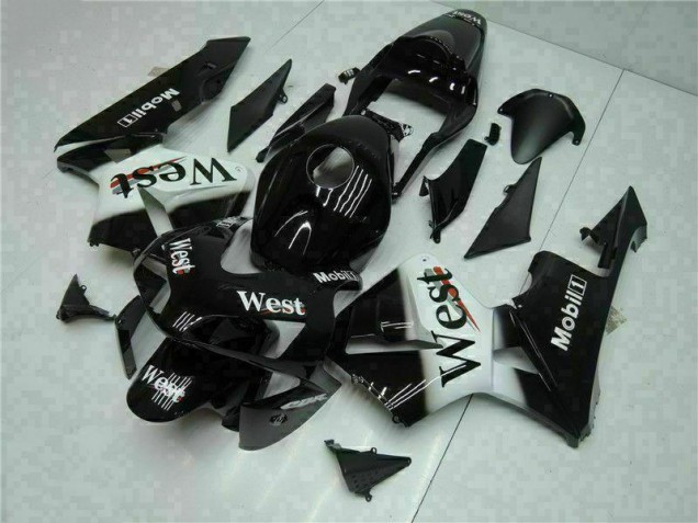 ABS 2003-2004 Black West Honda CBR600RR Motorcycle Fairings Kit Canada ABS 2003-2004 Black West Honda CBR600RR Motorcycle Fairings Kit Canada