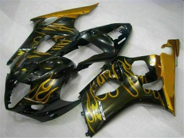 2003-2004 Gold Black Suzuki GSXR 1000 Motorcycle Fairing Kit Canada