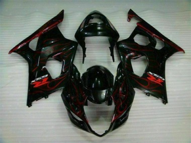 2003-2004 Red Flame Suzuki GSXR 1000 Bike Fairing Kit Canada