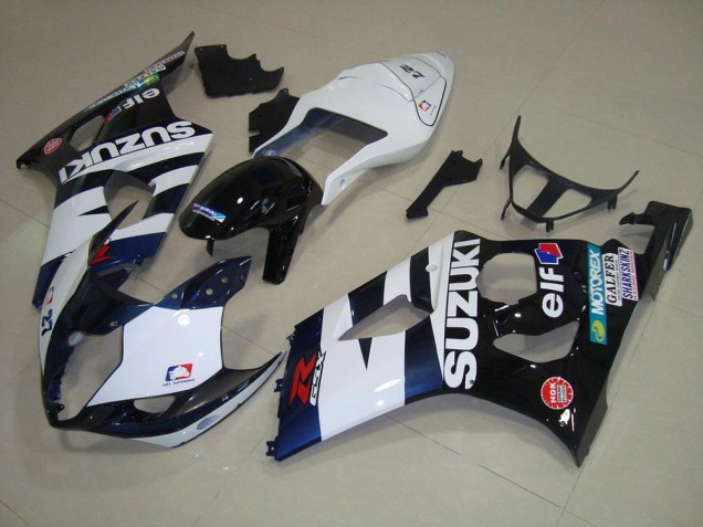 ABS 2003-2004 White Black Elf Suzuki GSXR 1000 Motorcycle Fairing Kit Canada ABS 2003-2004 White Black Elf Suzuki GSXR 1000 Motorcycle Fairing Kit Canada