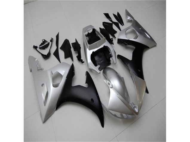 ABS 2003-2005 Silver Black Yamaha YZF R6 Motorcylce Fairings Canada ABS 2003-2005 Silver Black Yamaha YZF R6 Motorcylce Fairings Canada