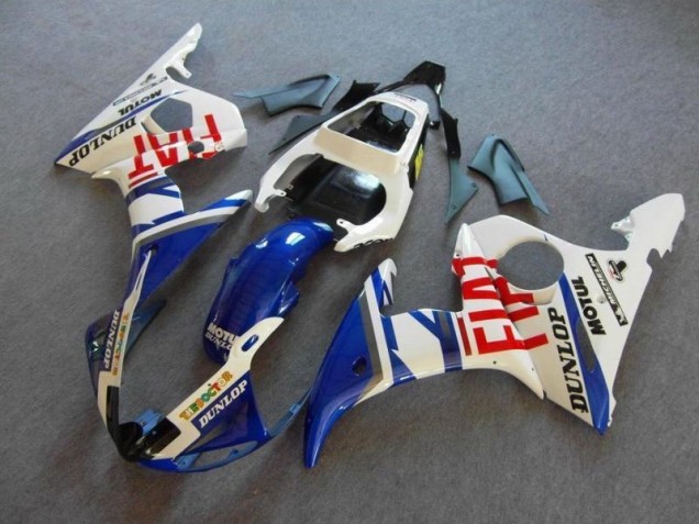 ABS 2003-2005 Blue White Fiat Yamaha YZF R6 Motor Bike Fairings Canada ABS 2003-2005 Blue White Fiat Yamaha YZF R6 Motor Bike Fairings Canada