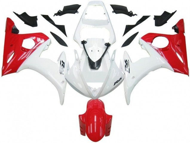 ABS 2003-2005 White Red Yamaha YZF R6 Motorbike Fairing Kits Canada ABS 2003-2005 White Red Yamaha YZF R6 Motorbike Fairing Kits Canada