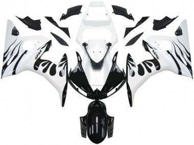 ABS 2003-2005 White Flame Black Yamaha YZF R6 Motorcycle Fairings Kits Canada
