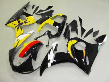 ABS 2003-2005 Moon Black Yellow Yamaha YZF R6 Motorcycle Fairings Kits Canada
