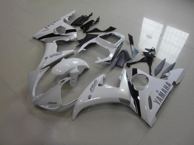 ABS 2003-2005 White and Grey Decals Yamaha YZF R6 Bike Fairing Kit Canada ABS 2003-2005 White and Grey Decals Yamaha YZF R6 Bike Fairing Kit Canada