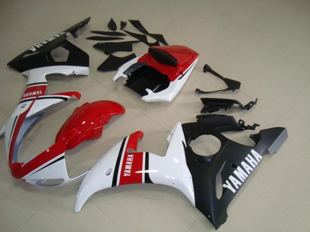 ABS 2003-2005 Red White Matte Black Yamaha YZF R6 Moto Fairings Canada ABS 2003-2005 Red White Matte Black Yamaha YZF R6 Moto Fairings Canada