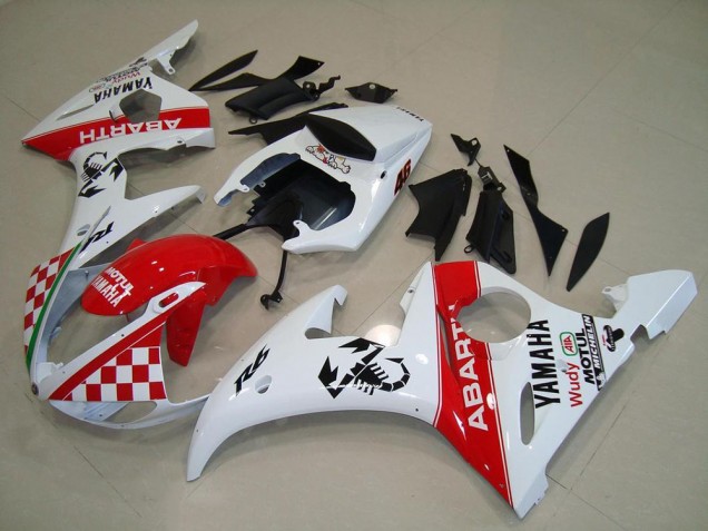 ABS 2003-2005 Red White Yamaha YZF R6 Motorcyle Fairings Canada ABS 2003-2005 Red White Yamaha YZF R6 Motorcyle Fairings Canada
