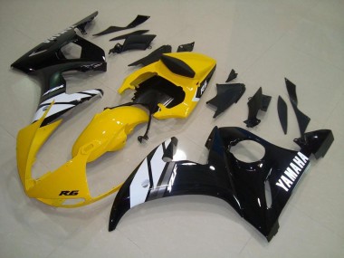 ABS 2003-2005 Yellow Black Yamaha YZF R6 Motorbike Fairings Canada