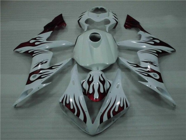 ABS 2004-2006 White Red Flame Yamaha YZF R1 Motorcyle Fairings Canada