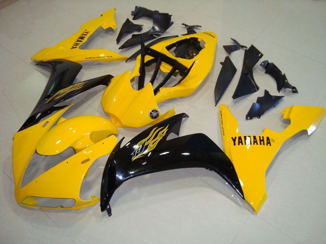 ABS 2004-2006 Yellow Black Flame Yamaha YZF R1 Replacement Motorcycle Fairings Canada ABS 2004-2006 Yellow Black Flame Yamaha YZF R1 Replacement Motorcycle Fairings Canada