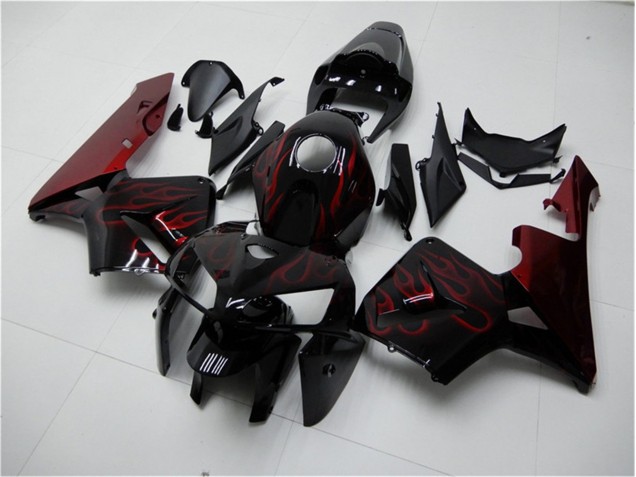 ABS 2005-2006 Red Flame Black Honda CBR600RR Bike Fairings Canada ABS 2005-2006 Red Flame Black Honda CBR600RR Bike Fairings Canada