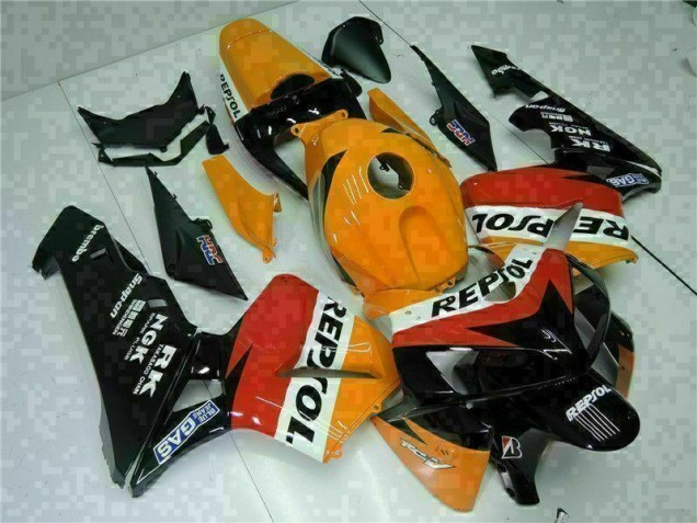 ABS 2005-2006 Orange Black Repsol Honda CBR600RR Motorbike Fairing Canada ABS 2005-2006 Orange Black Repsol Honda CBR600RR Motorbike Fairing Canada