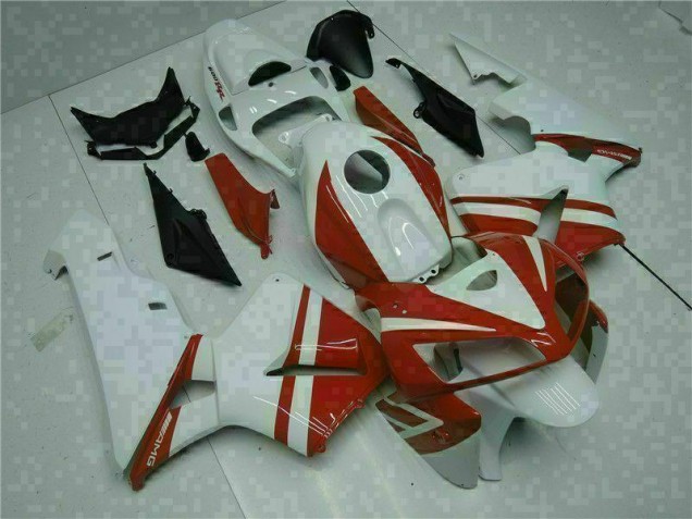 ABS 2005-2006 White Red Honda CBR600RR Motorcycle Fairings Canada ABS 2005-2006 White Red Honda CBR600RR Motorcycle Fairings Canada