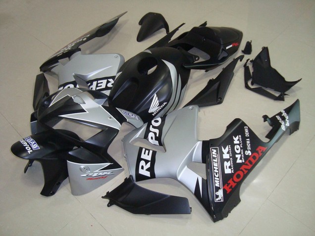 ABS 2005-2006 Matte Black Silver Repsol Honda CBR600RR Bike Fairings Canada ABS 2005-2006 Matte Black Silver Repsol Honda CBR600RR Bike Fairings Canada