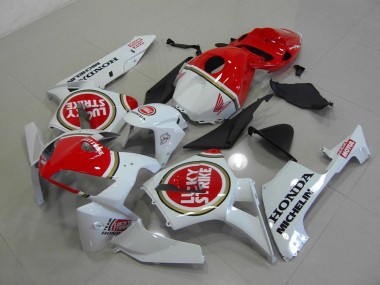ABS 2005-2006 Pearl White Lucky Strike Honda CBR600RR Motorcycle Fairings Kits Canada