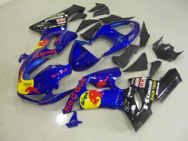 ABS 2005-2006 Blue Red Bull Kawasaki ZX6R Motorbike Fairings Canada ABS 2005-2006 Blue Red Bull Kawasaki ZX6R Motorbike Fairings Canada