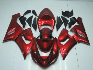ABS 2005-2006 Candy Red Kawasaki ZX6R Motorcycle Fairing Kits Canada