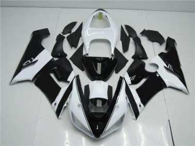 ABS 2005-2006 Black White Kawasaki ZX6R Moto Fairings Canada