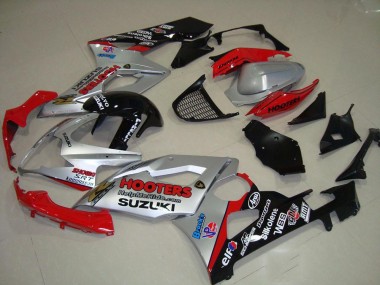 ABS 2005-2006 Silver and Red Suzuki GSXR 1000 Motorcycle Fairings Kits Canada