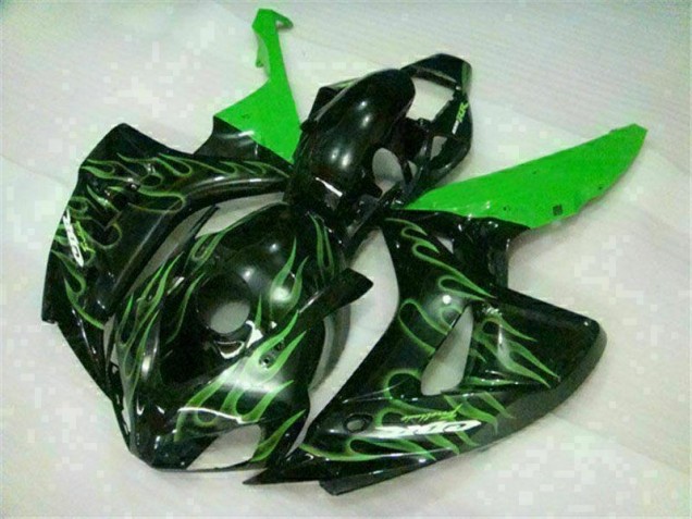 ABS 2006-2007 Green Flame Black Honda CBR1000RR Moto Fairings Canada ABS 2006-2007 Green Flame Black Honda CBR1000RR Moto Fairings Canada