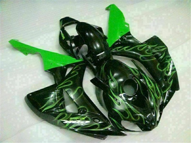 ABS 2006-2007 Green Flame Black Honda CBR1000RR Moto Fairings Canada ABS 2006-2007 Green Flame Black Honda CBR1000RR Moto Fairings Canada