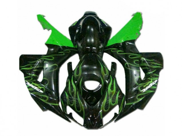 ABS 2006-2007 Green Flame Black Honda CBR1000RR Moto Fairings Canada ABS 2006-2007 Green Flame Black Honda CBR1000RR Moto Fairings Canada