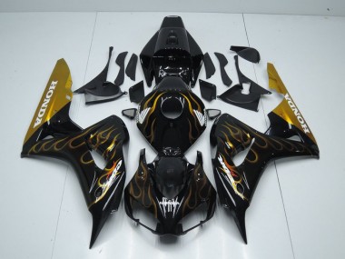 ABS 2006-2007 Black Gold Flame Honda CBR1000RR Motor Bike Fairings Canada