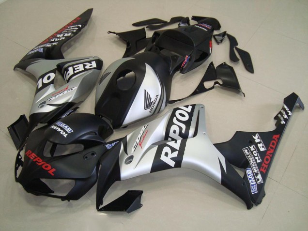ABS 2006-2007 Matte Black Silver Repsol Honda CBR1000RR Replacement Fairings Canada ABS 2006-2007 Matte Black Silver Repsol Honda CBR1000RR Replacement Fairings Canada
