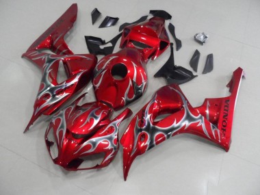 ABS 2006-2007 Red with Black Grey Flame Honda CBR1000RR Motorcycle Bodywork Canada