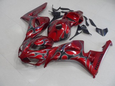 ABS 2006-2007 Red Silver Flame Honda CBR1000RR Motorcycle Fairings Kits Canada
