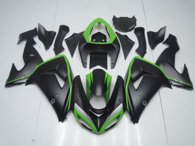 ABS 2006-2007 Matte Black with Green Line Kawasaki ZX10R Motorcycle Fairing Kits Canada