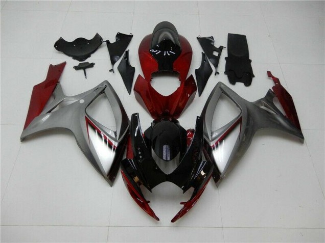 ABS 2006-2007 Red Silver Suzuki GSXR 600/750 Bike Fairing Kit Canada ABS 2006-2007 Red Silver Suzuki GSXR 600/750 Bike Fairing Kit Canada