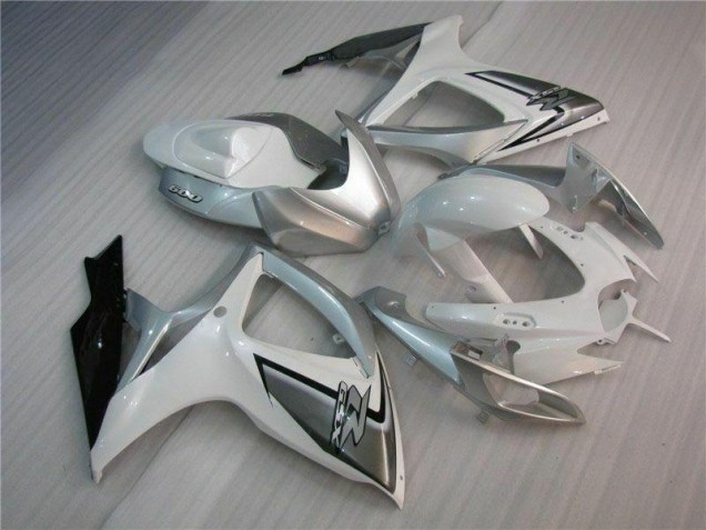 ABS 2006-2007 White Silver Suzuki GSXR 600/750 Bike Fairings Canada ABS 2006-2007 White Silver Suzuki GSXR 600/750 Bike Fairings Canada