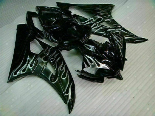 ABS 2006-2007 Silver Flame Black Yamaha YZF R6 Motor Fairings Canada ABS 2006-2007 Silver Flame Black Yamaha YZF R6 Motor Fairings Canada